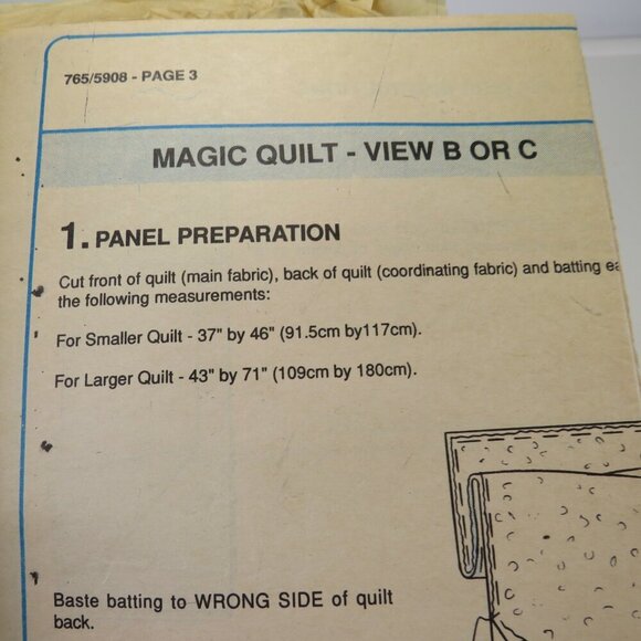 McCalls 5908 sewing pattern Blanket with book pocket and carry bag Small & Large - Picture 4 of 6